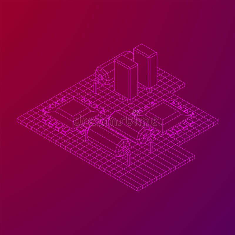 Circuit Board. Electronic Computer Components Motherboard Stock Vector