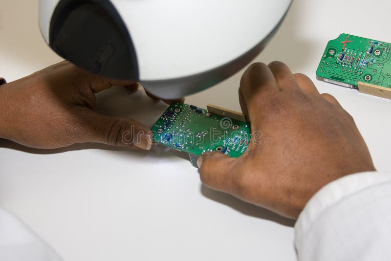Circuit Board Inspection stock photo. Image of tracks 17377834