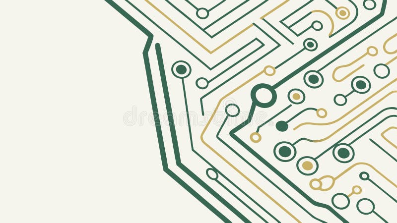 Circuit Board Lines Green Tech Abstract Background, vector design Generative AI stock illustration