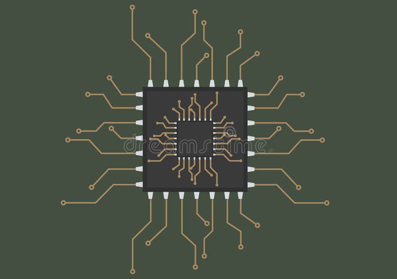Circuit Board with a Microprocessor for a Computer Scheme Vector ... Circuit Diagram