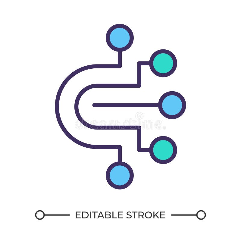 Circuit board path RGB color icon royalty free illustration