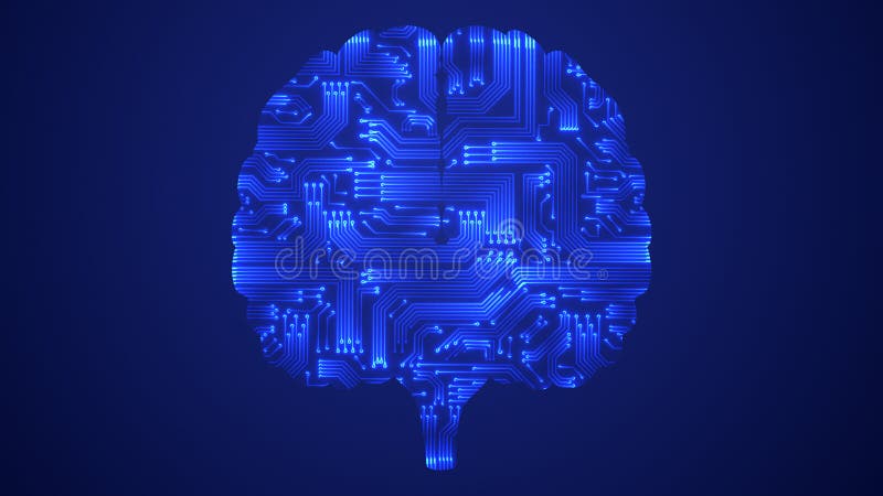 The circuit board for the technological mind stock illustration