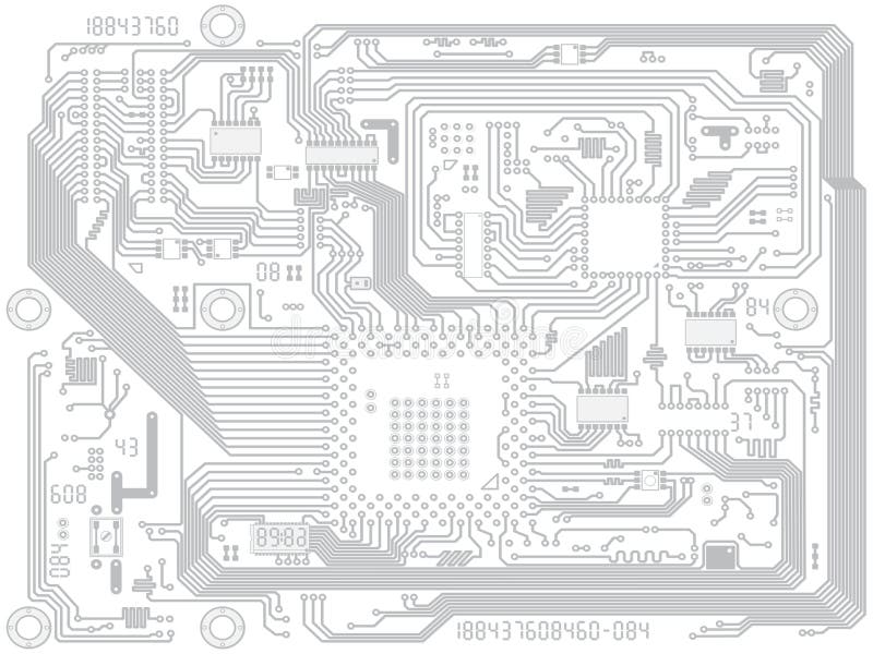 Circuit board vector computer drawing - electronic