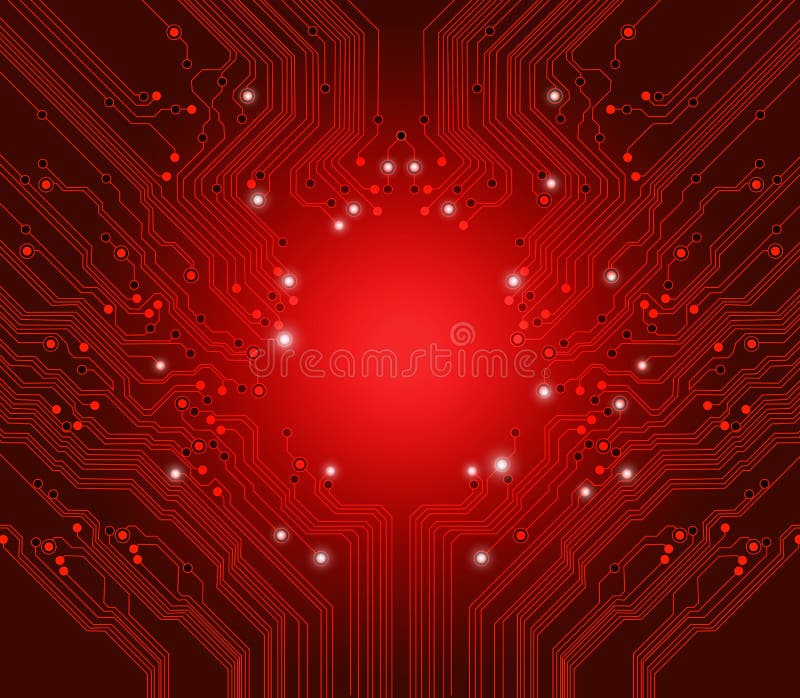 Circuit board vector red background stock illustration Circuit board vector red background stock illustration