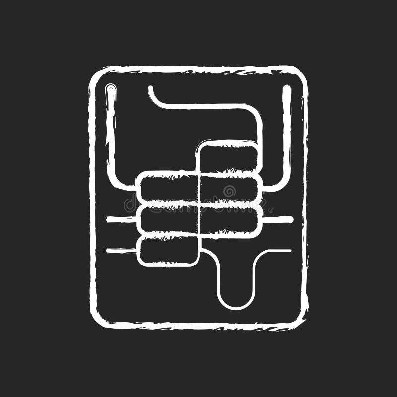 Circuit breaker panel chalk white icon on dark background vector illustration