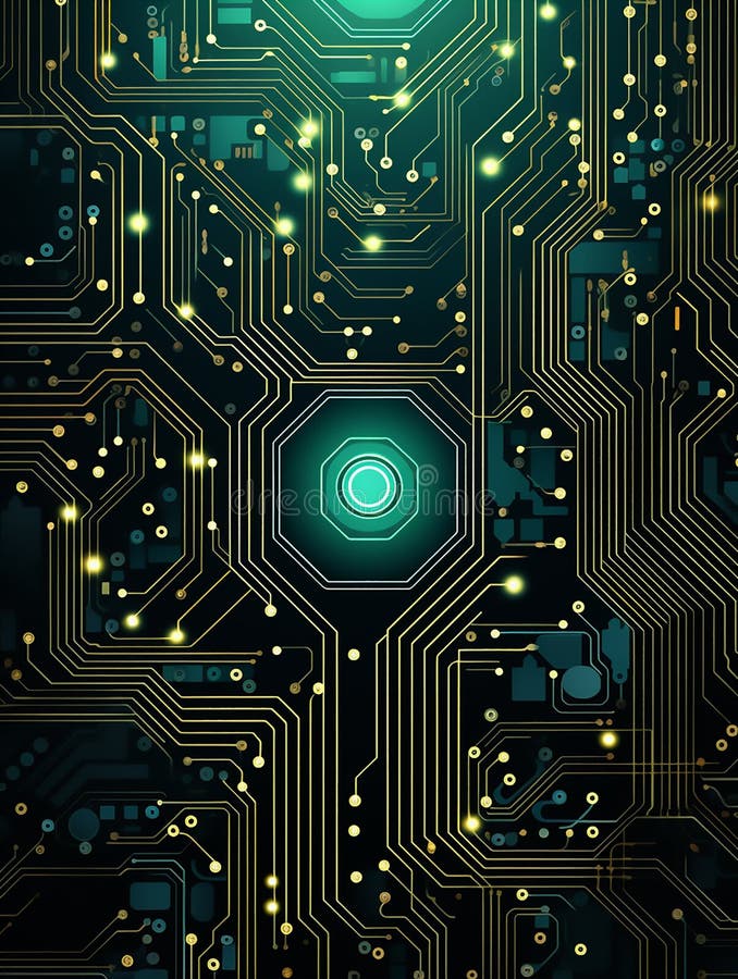 Circuit CPU PCB Illustration royalty free stock photos