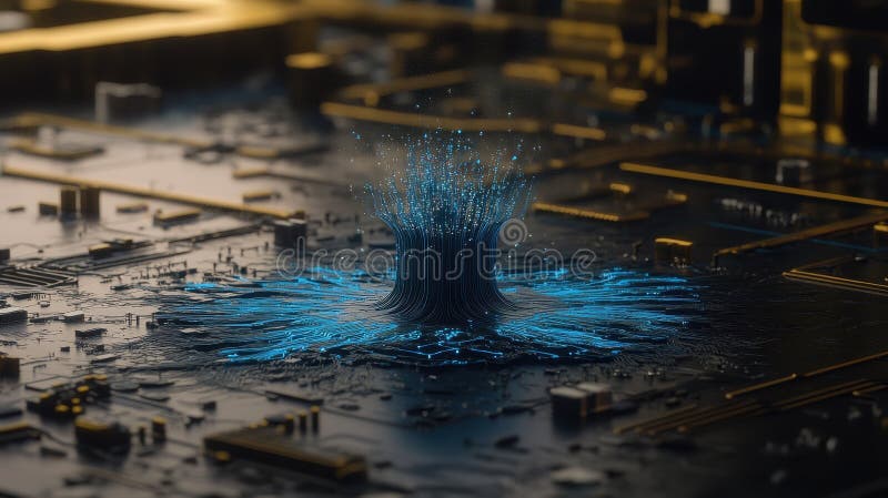 Circuit electronic Core Data Flow High Tech Abstracție Computer Interconectare rețea stock image