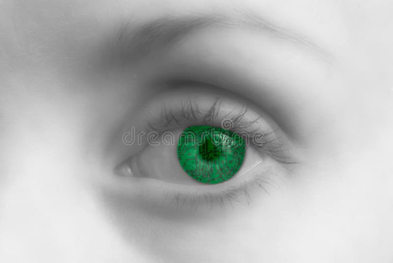 Circuit eye stock image. Image of brow, circuitry, green - 4621369