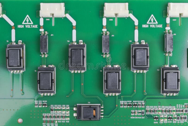 Circuitboard med motstånd, mikrochipers och elektroniska delar Maskinvaruteknologi för elektronisk dator Inbyggd communicati