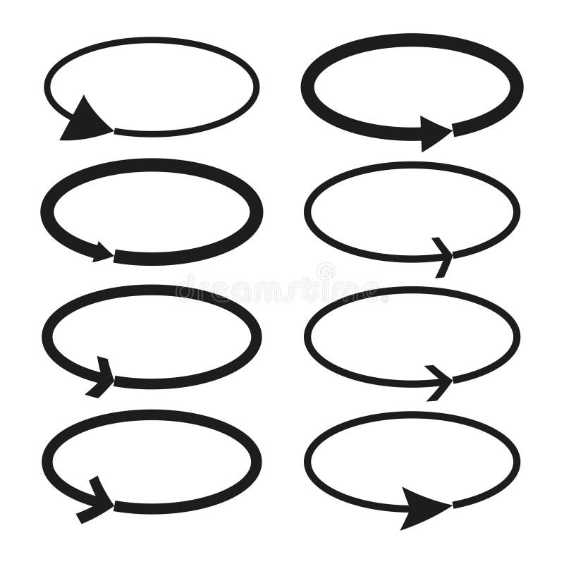 Circular arrow icon. Rotating cycle symbol. Looping motion shape. Dynamic curved design. vector illustration