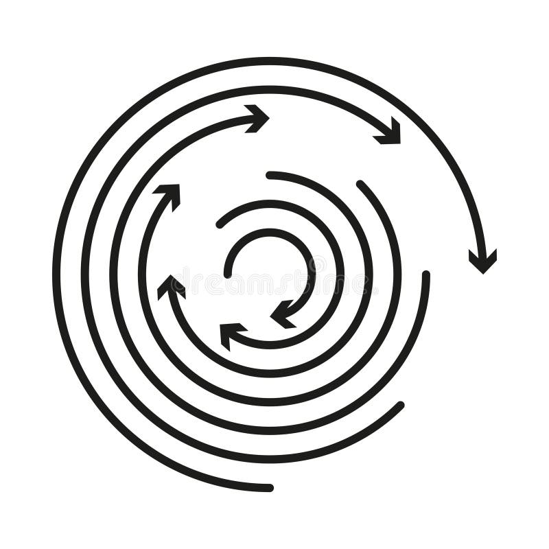 Circular arrow pattern. Abstract spiral shape. Dynamic vector illustration. Rotational design element. vector illustration