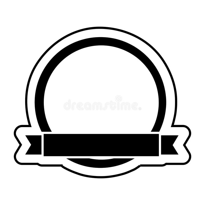 Circular Badge with Ribbon Design Stock Illustration - Illustration of ...
