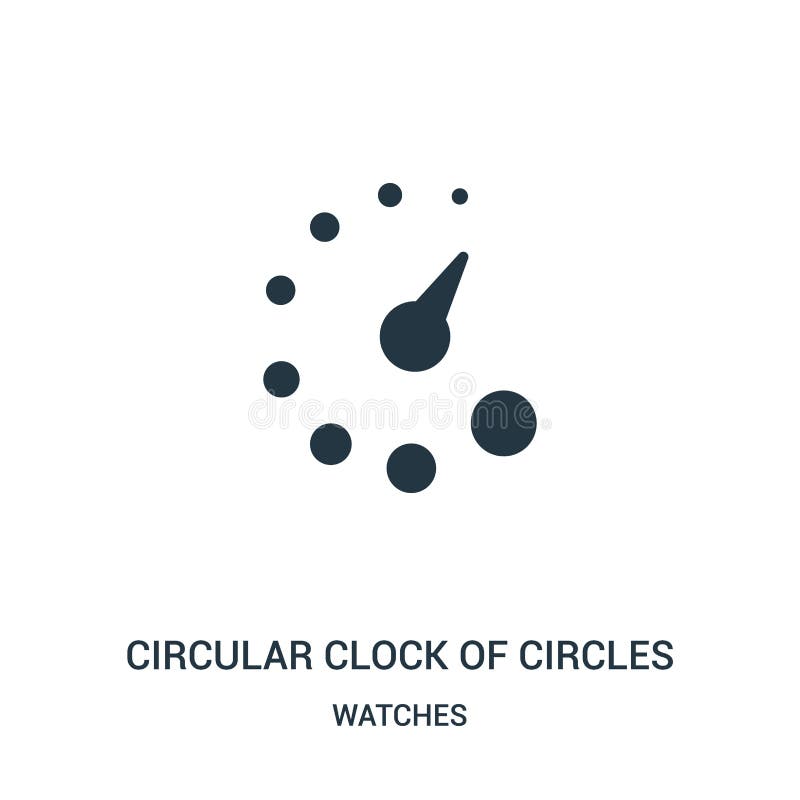 Circular clock of circles icon vector from watches collection. Thin line circular clock of circles outline icon vector royalty free illustration