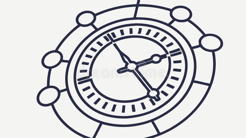 Circular clock icon, simple timepiece, time tracking, vector design Generative AI royalty free illustration