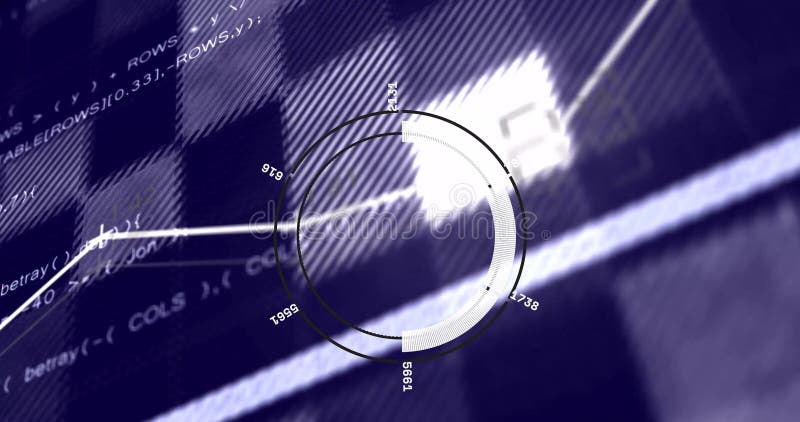 Circular Data Visualization Image Over Computer Code and Graphs Stock ...