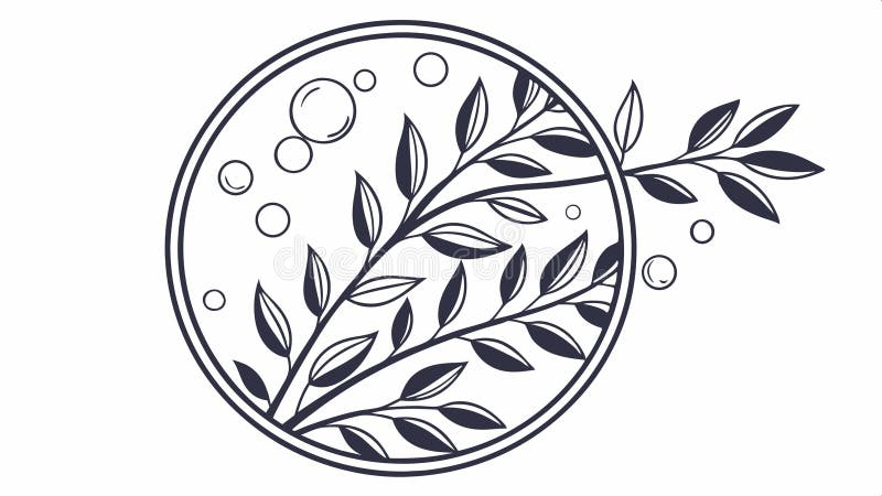 Circular decorative leafy branch illustration. Nature element design vector art vector design Generative AI vector illustration