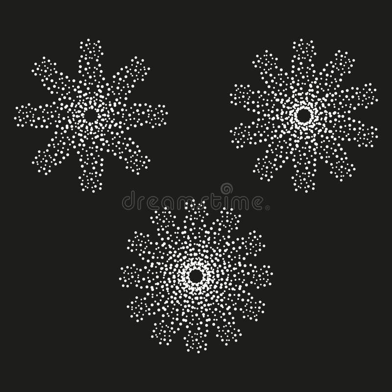Circular dot design. Geometric star pattern. Abstract black background. Vector symmetry icon. vector illustration