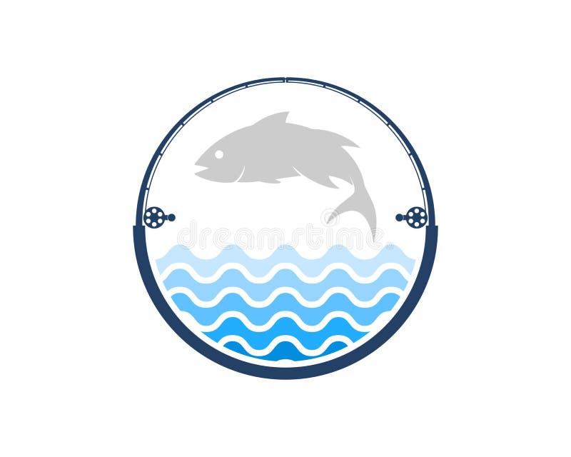 Circular Fishing Rope with Water Pattern and Jumping Fish Stock