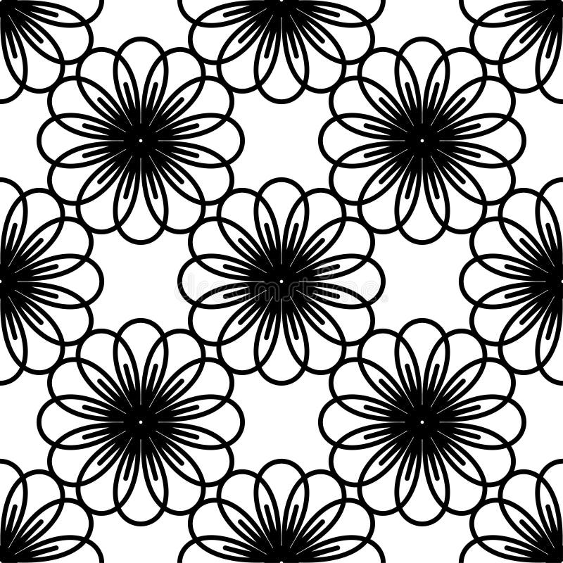 Circular Flower decorative patterns stock illustration