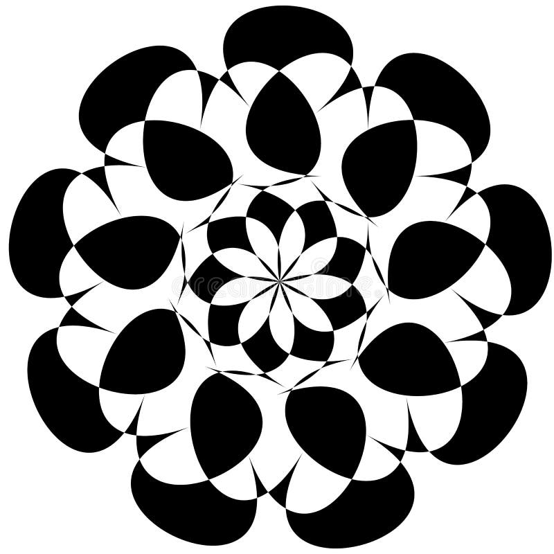 Circular geometric elements, rotating radiating shapes on whi royalty free illustration Circular geometric elements, rotating radiating shapes on whi royalty free illustration