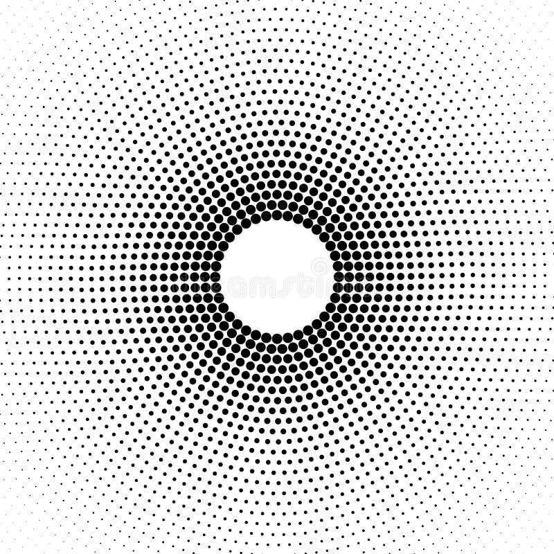 Abstract Circular Black Halftone Dots Pattern in White Background