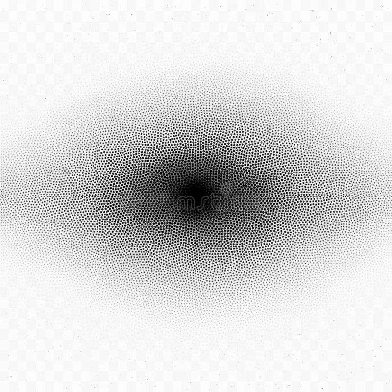 Circular halftone pattern with a gradient effect, transitioning from dense black dots royalty free illustration