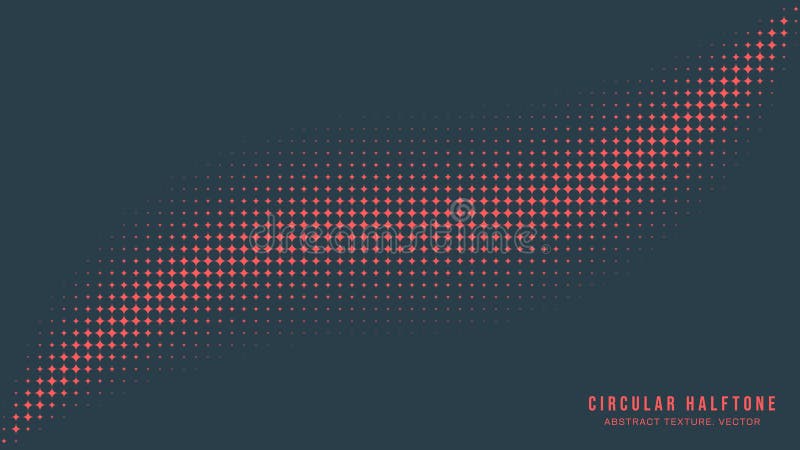 Circular Halftone Pattern Smooth Curved Border Vector Red Black Abstraction royalty free illustration