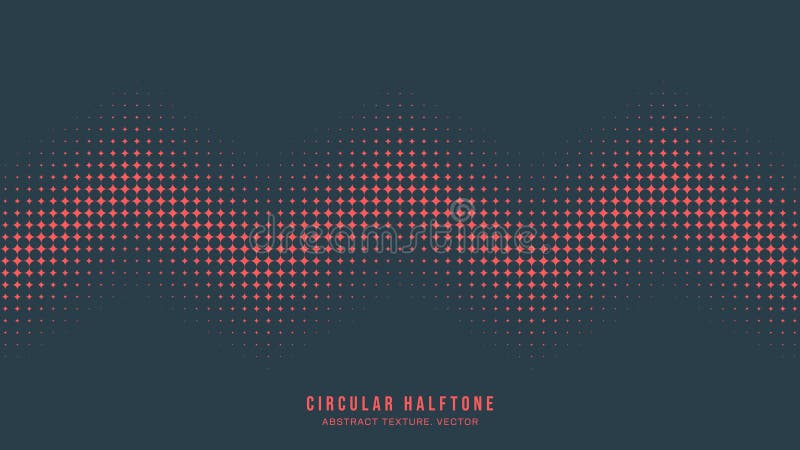 Circular Halftone Pattern Zigzag Line Border Vector Red Black Techno Abstraction. Circular Halftone Pattern Zigzag Line Border Vector Red Black Abstract Background. Ultra Mod Minimalistic Brutalism Art Half Tone Graphic Bent Line. Retro Futuristic Sci-Fi Technology Art Illustration