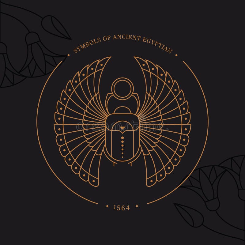 Circular illustration of the Egyptian scarab beetle, personifying the god Khepri