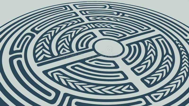 Circular maze puzzle game graphic element vector design Generative AI vector illustration