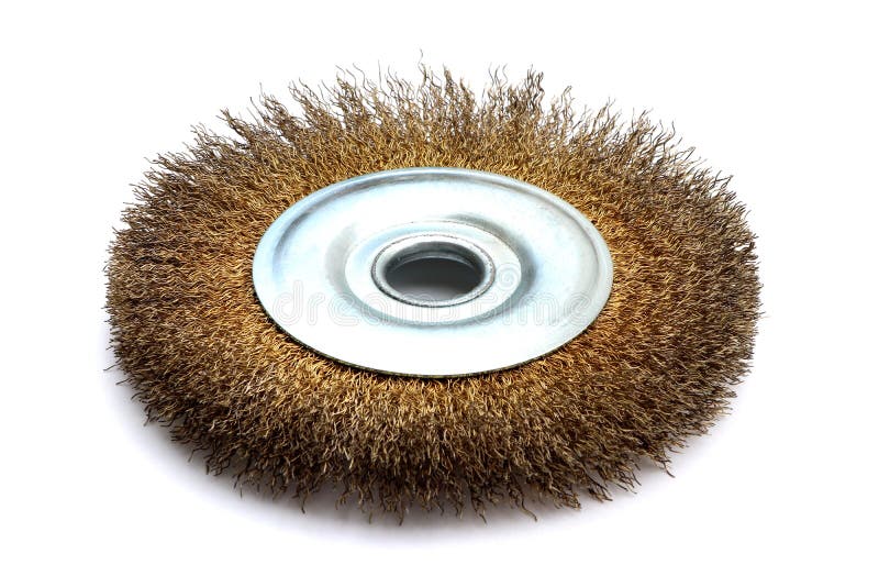 Circular Metal Wire Brush For Cleaning Isolated On A White Background