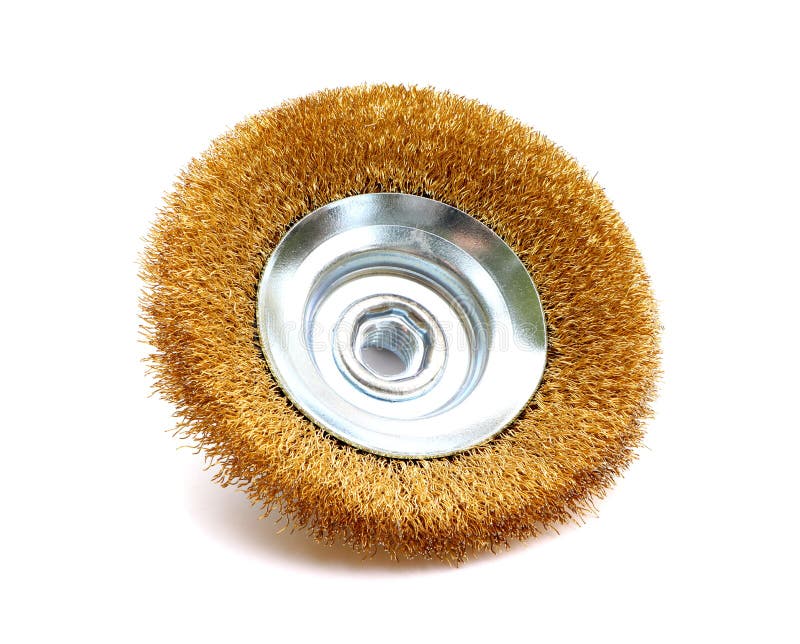 A Metal Wire Brush for Cleaning on a White Background. Tools Fof