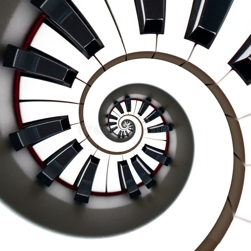 Circular piano keyboard isolated on white royalty free stock image