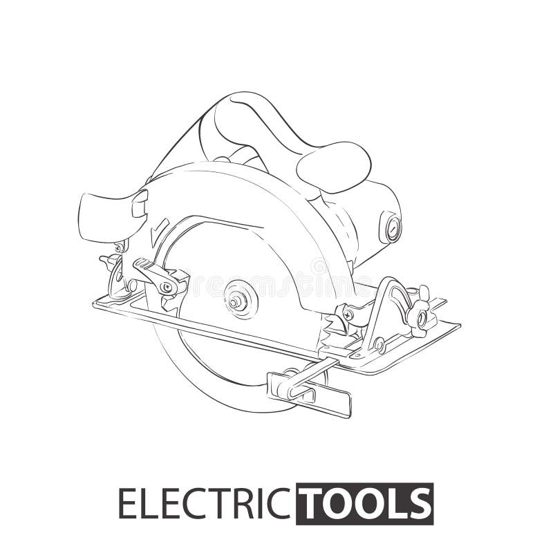 Circular saw close up stock vector. Illustration of detail 106187017
