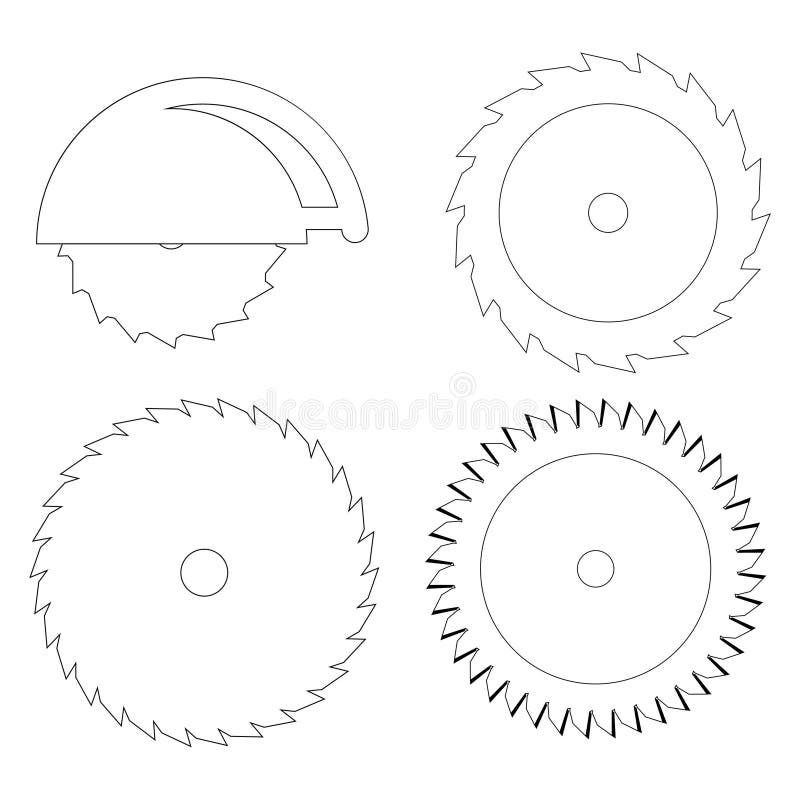 Circular saw vector icon stock illustration. Illustration of symbol