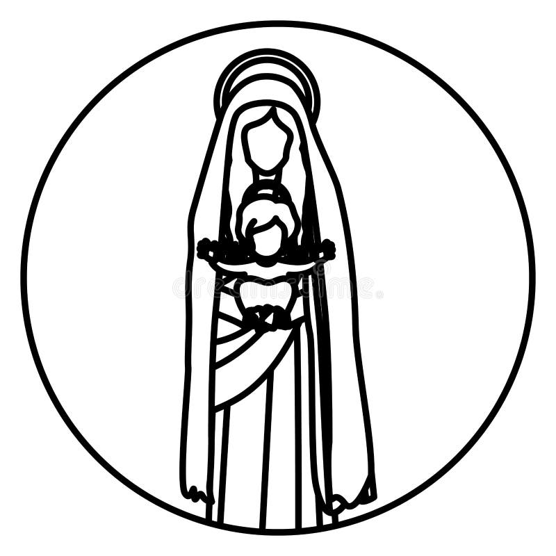 Virgin Mary Outline Stock Illustrations – 276 Virgin Mary Outline Stock ...