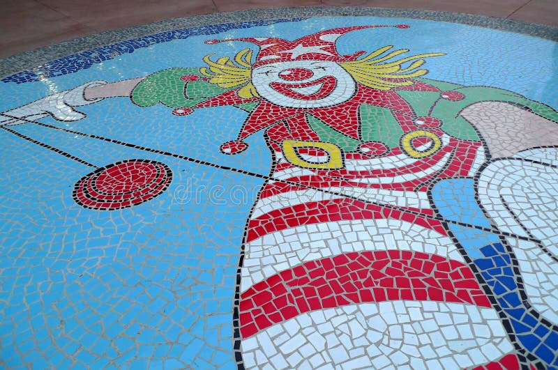 Circus Clown Mosaic Mural Arts China International Circus Festival Zhuhai Hengqin Chimelong Clowns Show Finale Bow Colorful Costume Acrobats Performance Entertainment. Circus Clown Mosaic Mural Arts China International Circus Festival Zhuhai Hengqin Chimelong Clowns Show Finale Bow Colorful Costume Acrobats Performance Entertainment.