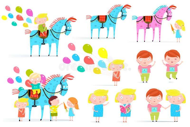 Circus Horse and Kids Clip Art Collection