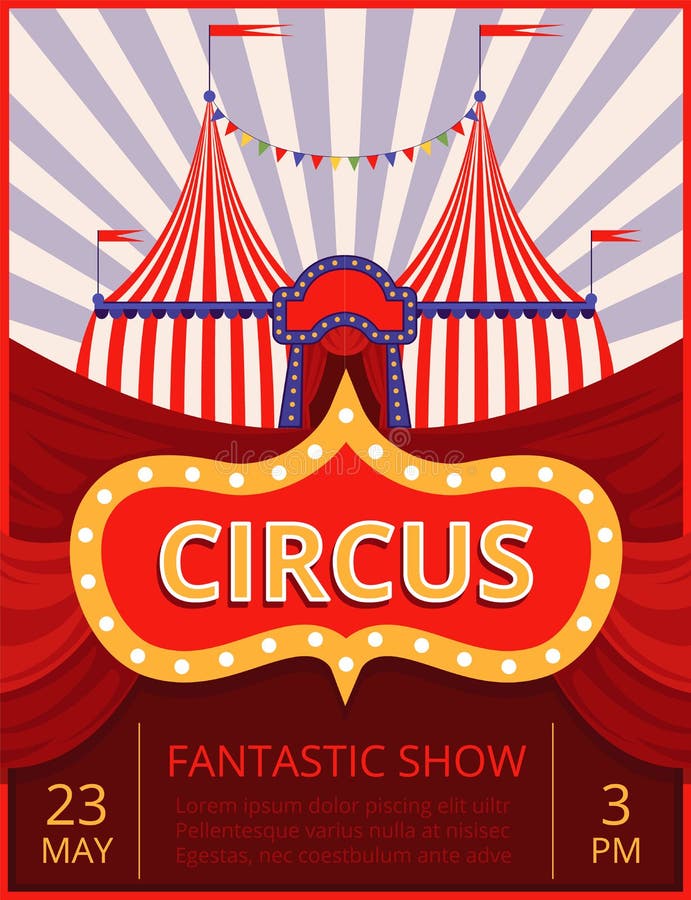 Circus Carnival Park Poster Tent Invite Theme Vector