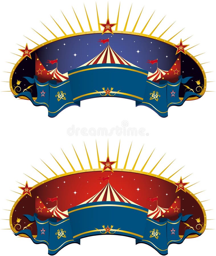 Circus tent banner vector illustration