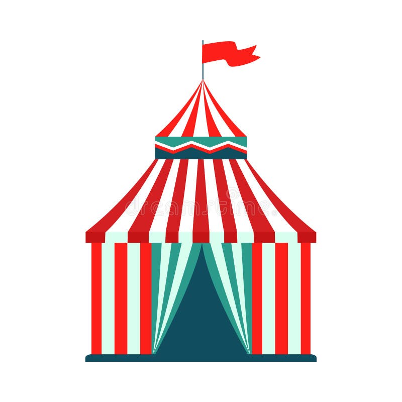 Circus tent - flat isolated amusement park carnival attraction stock illustration Circus tent - flat isolated amusement park carnival attraction stock illustration