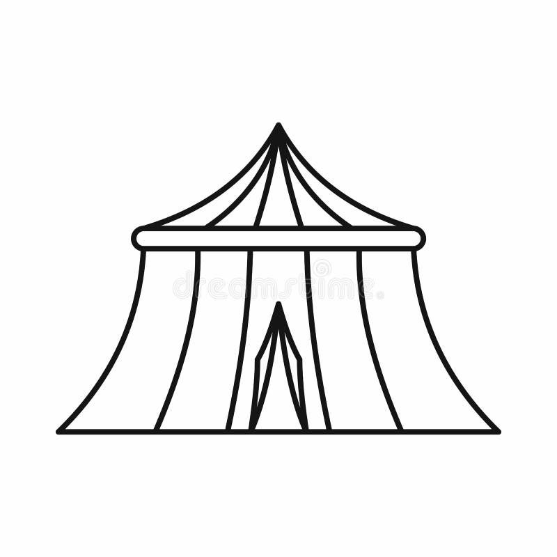 Circus tent icon in outline style on a white background vector illustration. Circus tent icon in outline style on a white background vector illustration