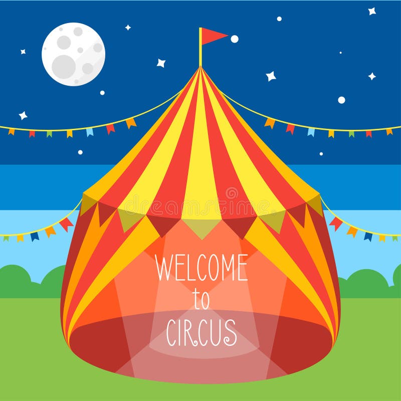 Circus Tent Invitation Card. Vector stock illustration Circus Tent Invitation Card. Vector stock illustration