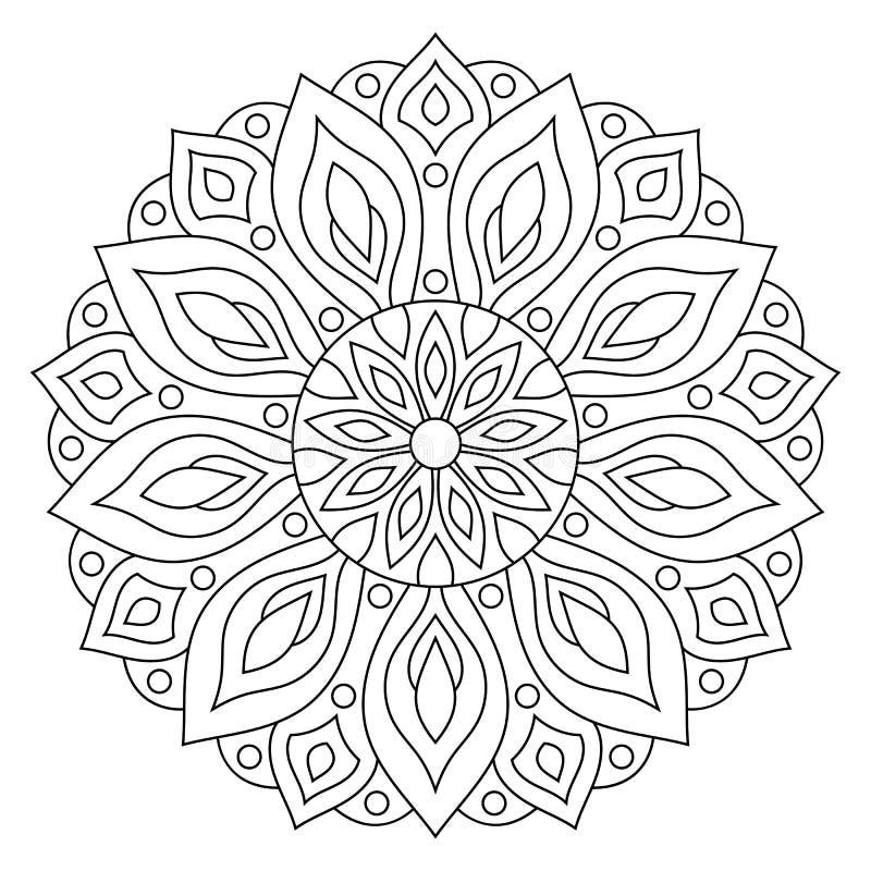 Meesterschap Panter neem medicijnen Cirkel Geometrisch Ornament Rond Overzicht Mandala Voor Het Kleuren Van  Boekpagina Vector Illustratie - Illustration of arabier, oostelijk: 93360668