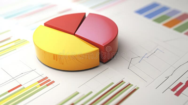 Cirkeldiagram för en ekonomisk rapport arkivbild