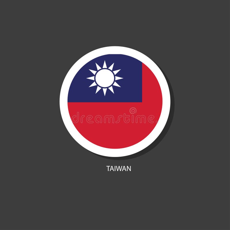 Cirkelform för taiwanflaggvektorvektor royaltyfri illustrationer