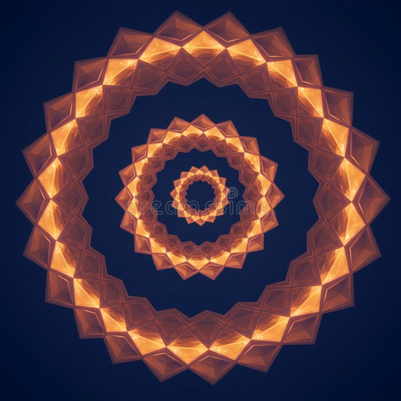 Cirkelgeometriskt mönster med en serie koncentriska ringar gjorda av sammankopplade royaltyfri illustrationer