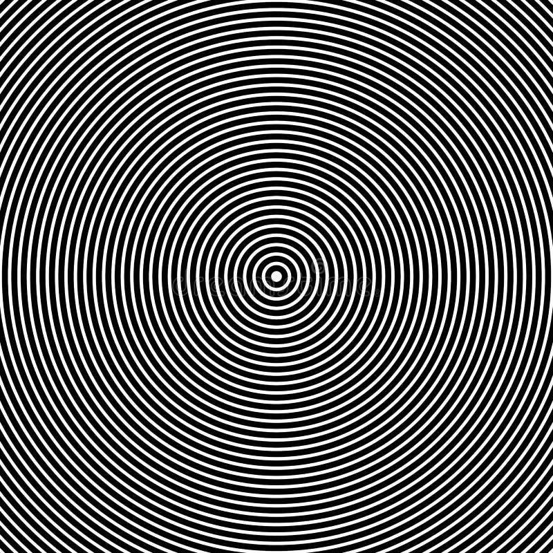cirklar koncentriskt Abstrakta svartvita diagram