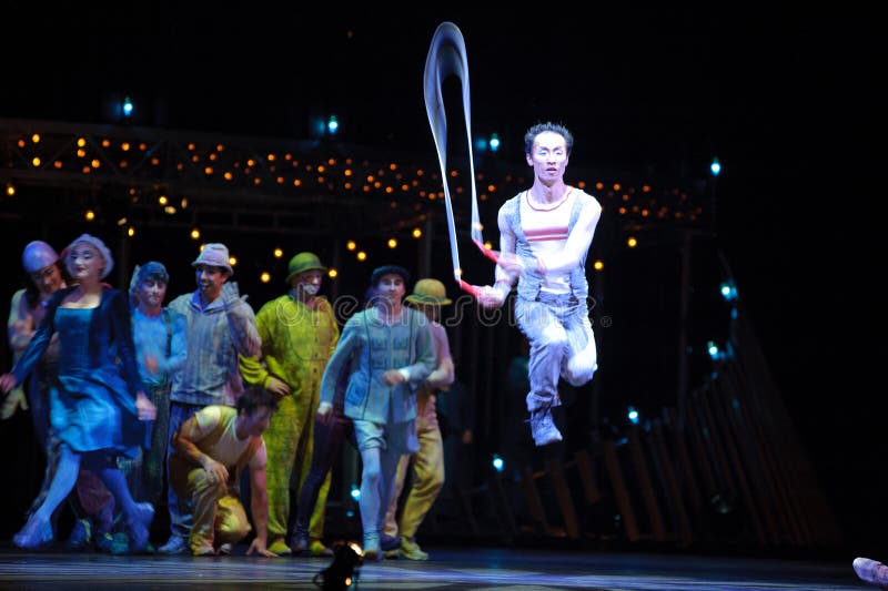 Sacramento, CA - May 11: Performers skipping Rope at Cirque du Soleil's show 'Quidam' on May 11, 2011 in Sacramento California