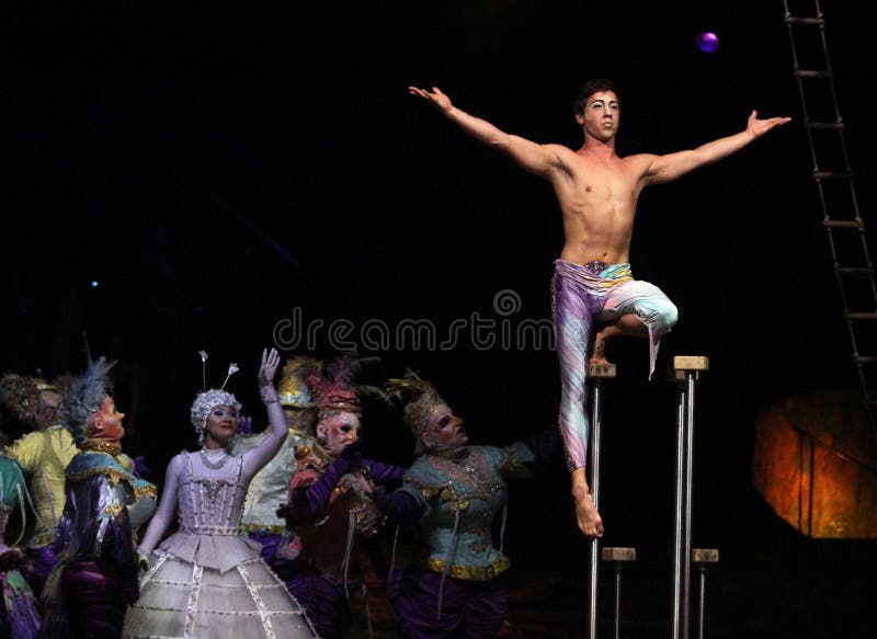 Cirque du Soleil performs `Alegria` at the BankAtlantic Center in Sunrise, Florida on July 20, 2011. Cirque du Soleil performs `Alegria` at the BankAtlantic Center in Sunrise, Florida on July 20, 2011.